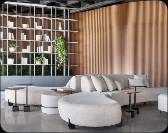 Sala de estar com marcenaria planejada Criare
